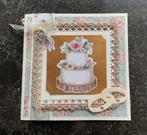 Nr 58 wenskaart met haakwerk Bruidstaart Huwelijk, Hobby en Vrije tijd, Kaarten | Zelfgemaakt, Ophalen of Verzenden, Nieuw, Overige thema's