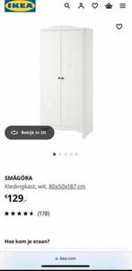 Ikea Smagora Kledingkast - Wit - 80x50x187 cm, Ophalen, Overige materialen, Gebruikt, 50 tot 100 cm