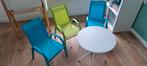 Tuinsetje 3 Kinderstoeltjes en tafel, Tuin en Terras, Ophalen, Zo goed als nieuw