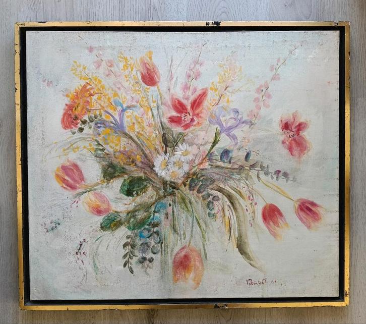 Stilleven met veldbloemen - 1926 - Gesigneerd, Antiek en Kunst, Kunst | Schilderijen | Klassiek, Ophalen of Verzenden