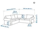 GEZOCHT IKEA EKTORP HOEKBANK HOES REDEBY BEIGE, Ophalen of Verzenden, Zo goed als nieuw, Vierpersoons of meer