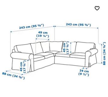 GEZOCHT IKEA EKTORP HOEKBANK HOES REDEBY BEIGE