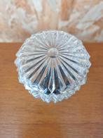 Vintage plafoniere, plafond lamp, helder facet reliëf glas, Gebruikt, Vintage, Ophalen of Verzenden, Glas