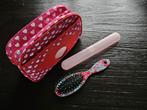Rode roze toilettas, hartjes, borstel, tandenborstelhouder, Ophalen of Verzenden, Zo goed als nieuw, Rood