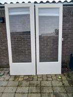 Houten Openslaande Tuindeuren/Balkondeuren, Doe-het-zelf en Verbouw, Deuren en Horren, Ophalen, Gebruikt, Minder dan 80 cm, Buitendeur