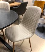 Vier eetkamerstoelen sjiek landelijk Beige Wit - aanbieding!, Huis en Inrichting, Stoelen, Nieuw, Vier, Stof, Ophalen of Verzenden