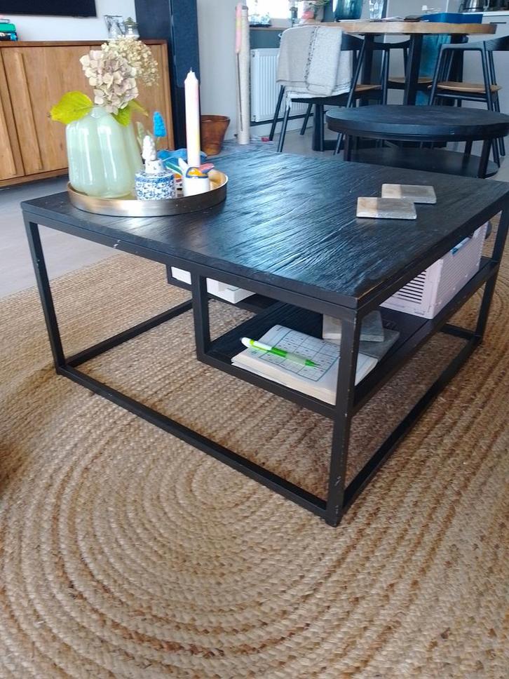 D Bodhi Tuareg Zwarte Salontafel (Sika wonen) met bergruimte, Huis en Inrichting, Tafels | Salontafels, Gebruikt, Minder dan 50 cm