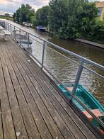 Hekwerk veiligheidsglas water vlonder ruim 17 meter met deur, Ophalen, Gebruikt, IJzer