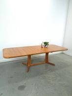 XL Deense uitschuifbare teak eettafel vintage, 100 tot 150 cm, Teakhout, 200 cm of meer, Ophalen of Verzenden
