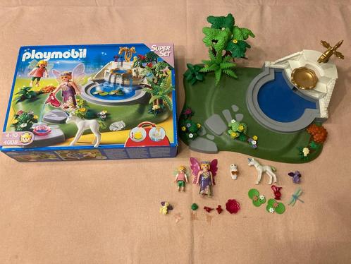 Playmobil 4008 elfentuin fontein vijver elfjes set compleet!, Kinderen en Baby's, Speelgoed | Playmobil, Zo goed als nieuw, Complete set