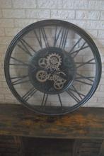 Wandklok, metaal, glas, groot model, diameter, 85,5 cm, Ophalen, Gebruikt, Analoog, Wandklok