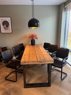 Set eetkamerstoelen zwart leer, Huis en Inrichting, Stoelen, Ophalen, Zwart, Leer, Zo goed als nieuw