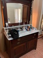 Commode met marmer blad en spiegel, Huis en Inrichting, Kasten | Dressoirs, Ophalen, Met deur(en), 100 tot 150 cm, Zo goed als nieuw