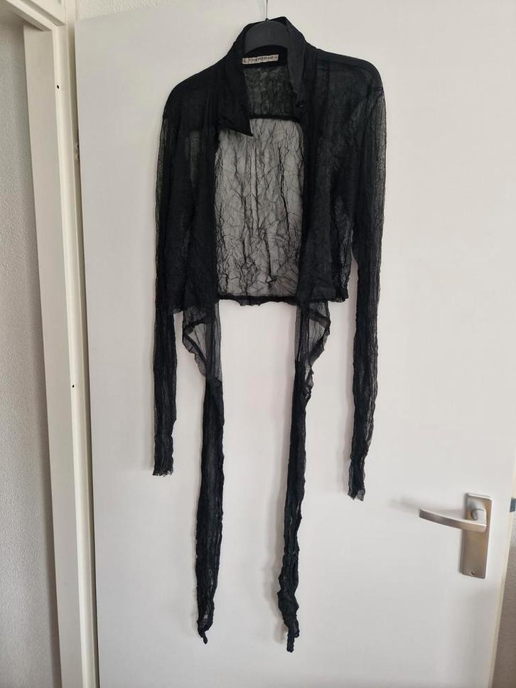 Cora Kemperman, mt L, korte overslag top, zwart,, Kleding | Dames, Tops, Zo goed als nieuw, Maat 38/40 (M), Zwart, Lange mouw