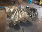 Set roestvrij stalen tuinlampen met trafo in goede staat, Ophalen of Verzenden, Rvs, 50 tot 250 watt, Netvoeding