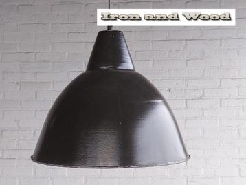 Hanglamp afmeting H38 D44 - zwart oud emaille beschikbaar voor biedingen