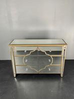 Vintage spiegel dressoir, ladekast, Gebruikt, 100 tot 150 cm, 5 laden of meer, Glas