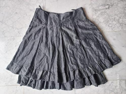donkergrijze rok van Julien le Roy, maat 44, Kleding | Dames, Rokken, Zo goed als nieuw, Maat 42/44 (L), Grijs, Onder de knie