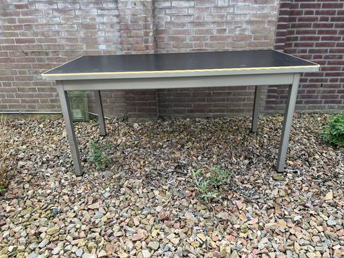 Gispen tafel – origineel vintage design jaren ’30–’50 (170x8, Huis en Inrichting, Stoelen, Gebruikt, Eén, Kunststof, Metaal, Grijs