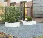 Twee grote witte stalen planten/boom bakken. Vierkant., Tuin en Terras, Bloembakken en Plantenbakken, 100 cm of meer, Vierkant