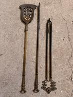Bronzen haard gereedschap, Huis en Inrichting, Haarden, Ophalen of Verzenden, Gebruikt, Vrijstaande haard, Houthaard