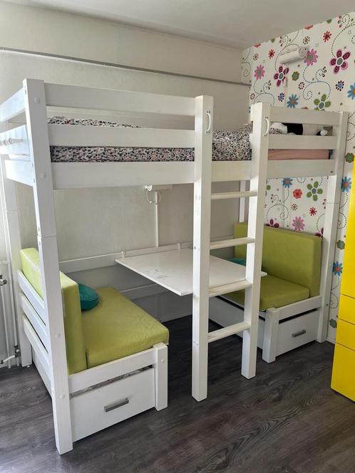 Flexworld hoogslaper met bureau/extra bed, Kinderen en Baby's, Kinderkamer | Stapelbedden en Hoogslapers, Zo goed als nieuw, Hoogslaper