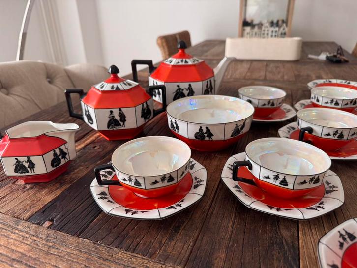 Antiek art deco theeservies – Union K Czechoslovakia, Antiek en Kunst, Antiek | Servies compleet, Ophalen of Verzenden