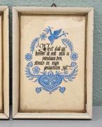 Twee Vintage wandbordjes met spreuk gezegde tekst wc deco, Ophalen of Verzenden, Zo goed als nieuw, H, H