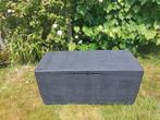 Z.g.a.n. anthracietkeurige wicker Keter Capri tuinkussenbox, Tuin en Terras, Tuinmeubel-accessoires, Ophalen, Zo goed als nieuw