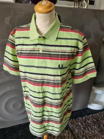 Fred Perry polo, maat L, groen gemêleerd, cotton, nieuw. beschikbaar voor biedingen