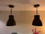 2x Ikea Hanglampen Hektar donkergrijs 46cm doorsnede, Ophalen, Zo goed als nieuw, Metaal, Minder dan 50 cm