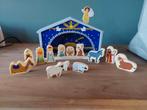 Houten Kerststal met Figuren, Diversen, Kerst, Ophalen of Verzenden, Zo goed als nieuw
