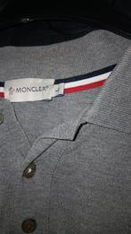 Moncler Polo Shirt - Maat L - Grijs, Moncler, Ophalen of Verzenden, Zo goed als nieuw, Halswijdte 41/42 (L)