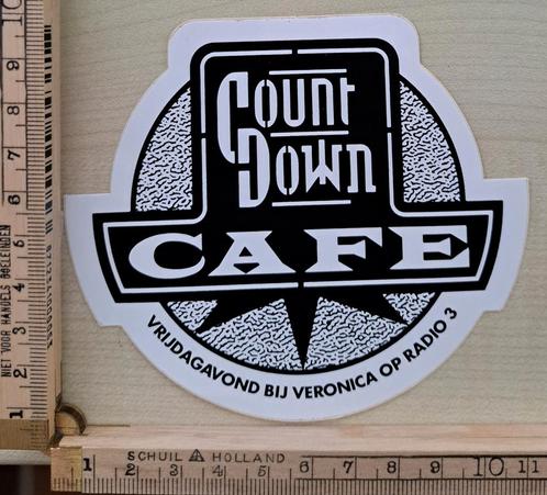 Vintage sticker Count Down Cafe Veronica logo radiostation, Verzamelen, Stickers, Zo goed als nieuw, Overige typen, Ophalen of Verzenden