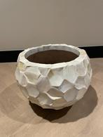 Schelpenvaas witte ronde vaas, Ophalen, Kunststof, Wit, Nieuw