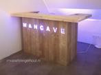 Steigerhouten bar letters MANCAVE thuisbar balie koelkast, Ophalen of Verzenden, Nieuw
