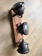 Industriële Woodz Lamp met 3 Spots, Huis en Inrichting, Ophalen of Verzenden, Zo goed als nieuw, Hout, Minder dan 100 cm