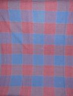 Vintage lap stof donkerblauw bordeauxrood geruit, Hobby en Vrije tijd, Stoffen en Lappen, Blauw, Ophalen of Verzenden, Zo goed als nieuw