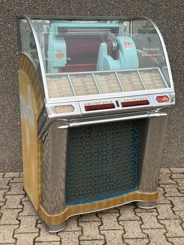 Technisch nagekeken SEEBURG HF100G jukebox, Verzamelen, Automaten | Jukeboxen, Zo goed als nieuw, Seeburg, 1950 tot 1960, Ophalen