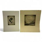 Johan Hemkes (1894-1984). Twee etsen, Antiek en Kunst, Kunst | Etsen en Gravures, Ophalen of Verzenden