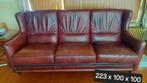 Mol & Geurts 3,5 zits leren bankstel, Huis en Inrichting, Ophalen, Gebruikt, Klassiek, Rechte bank