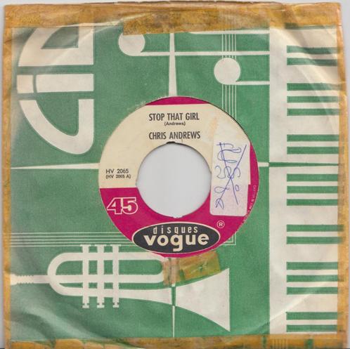 Chris Andrews **Stop That Girl**, Cd's en Dvd's, Vinyl Singles, Gebruikt, Single, Pop, 7 inch, Ophalen of Verzenden
