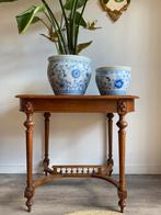 Antieke/vintage tafel/schrijftafel,eettafel,sidetable Frans, Ophalen, Gebruikt, 100 tot 150 cm, Rechthoekig