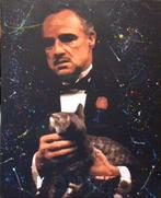 The Godfather- Katoenen canvasdoek- Mixed Media-100x80cm, Ophalen of Verzenden, Nieuw, Schilderij, 75 cm of meer