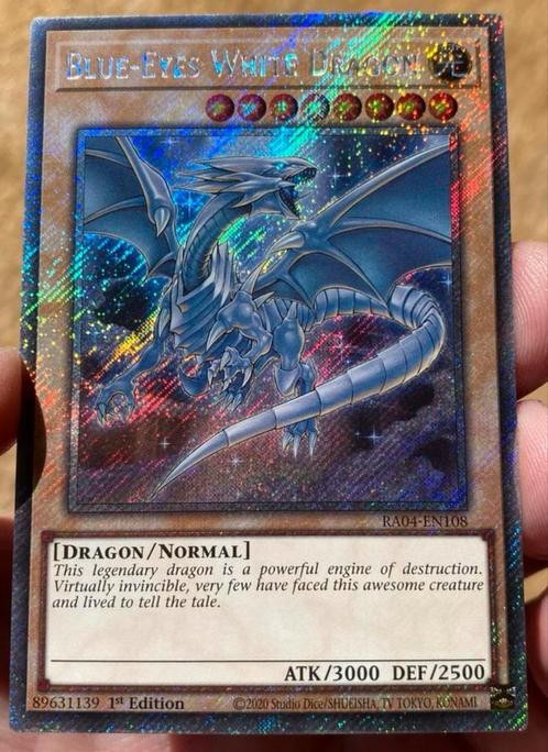Yu-Gi-Oh! Blue Eyes White Dragon RA04 1st Ed M/NM !, Hobby en Vrije tijd, Verzamelkaartspellen | Yu-gi-Oh!, Zo goed als nieuw