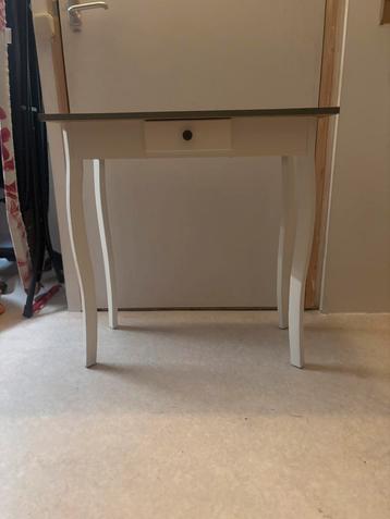 Sidetable, groen blad met lade