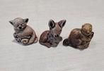 Vintage set 3 miniaturen Wade England beeldjes porseleinen, Verzenden, Zo goed als nieuw, Dier