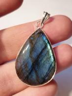 labradoriet druppel hanger, Blauw, Zwanensingel 239, Nieuw, Steen of Mineraal