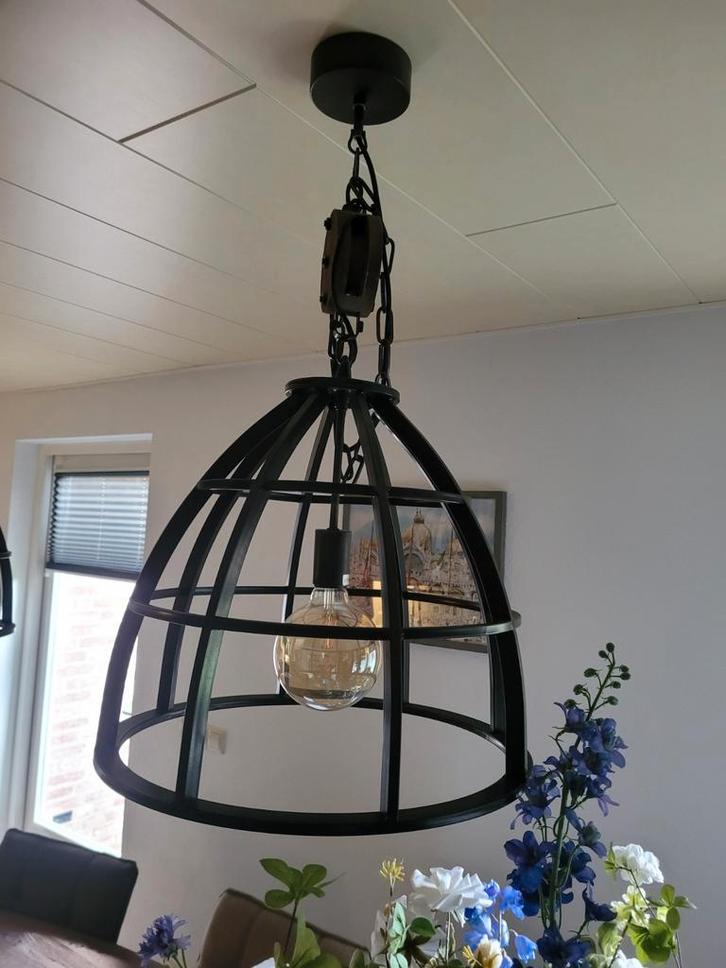 Industriële Hanglampen - Set van 2 - Bronskleurig, Huis en Inrichting, Lampen | Hanglampen, Zo goed als nieuw, Minder dan 50 cm