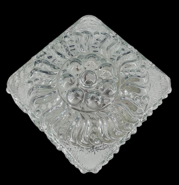 2085 vintage glazen plafonniere plafoniere plafondlamp lamp, Huis en Inrichting, Lampen | Plafondlampen, Zo goed als nieuw, Ophalen of Verzenden